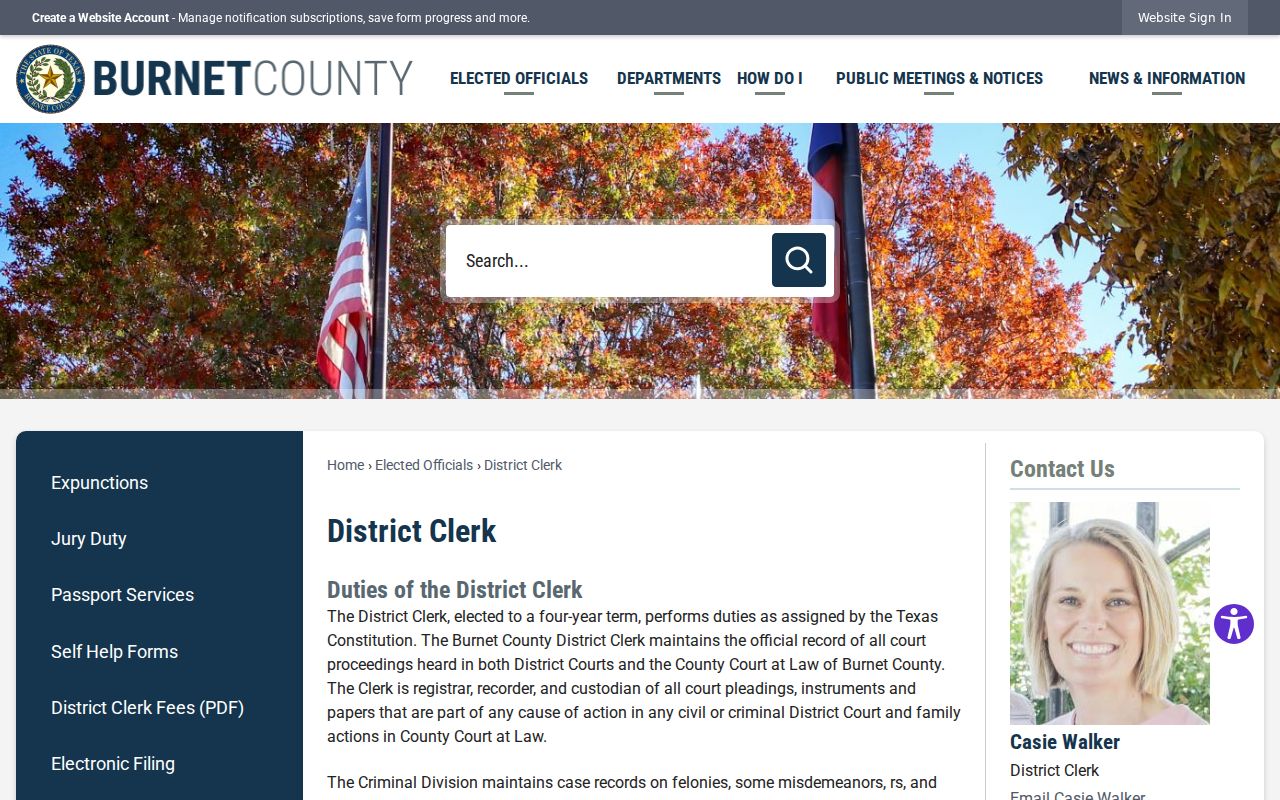 Burnet County court docket District Clerk
