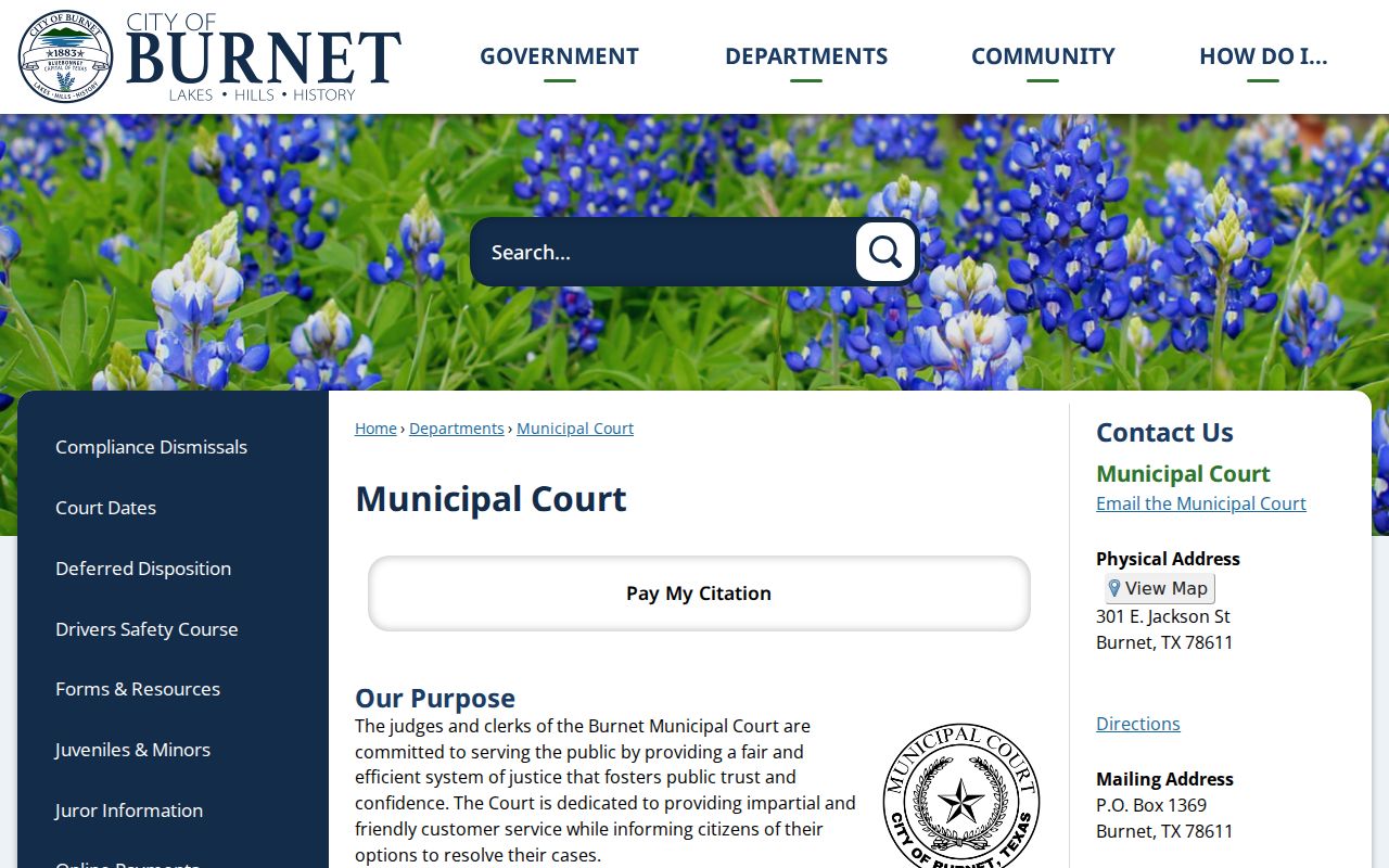Burnet court docket Municipal Court page