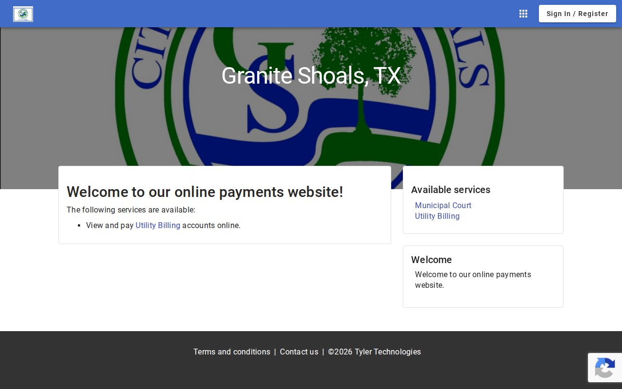 Granite Shoals municipal citation payment portal