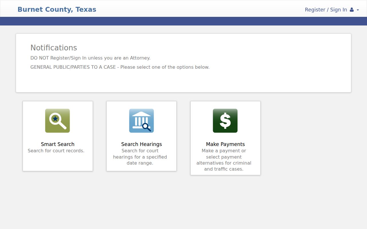 Burnet County court docket Odyssey portal